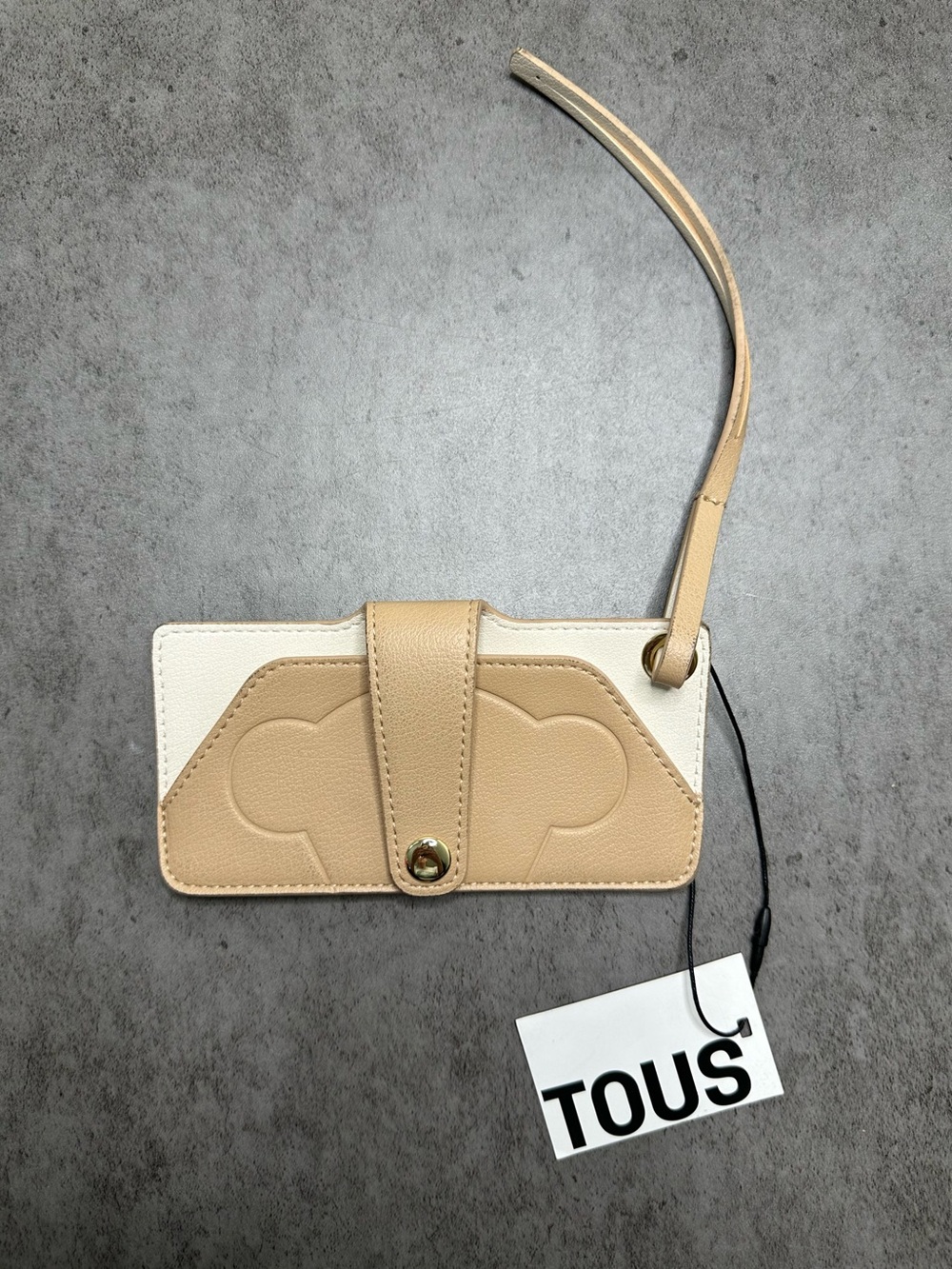TOUS Beige Eyewear Holder Wristlet NWT